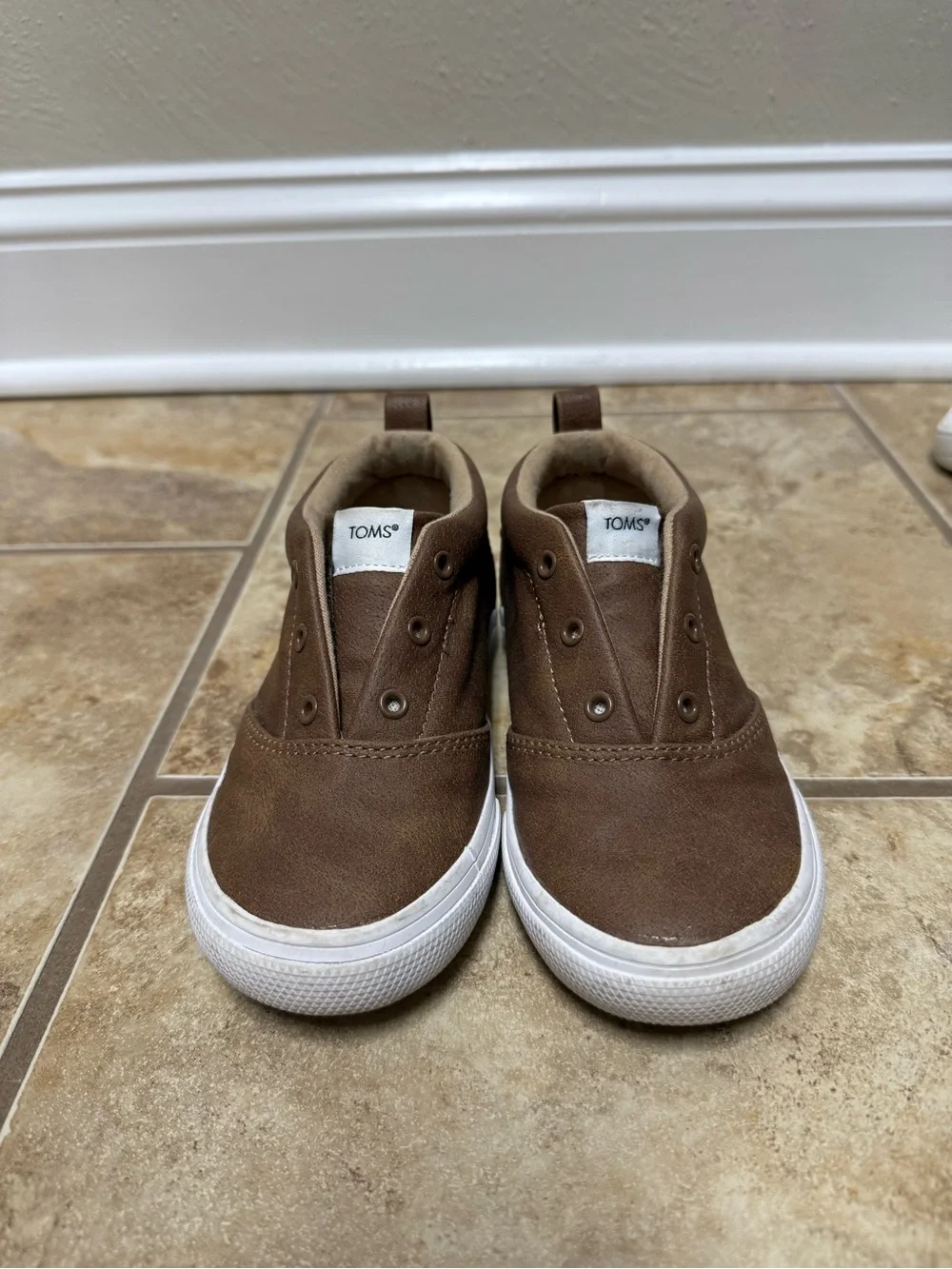 Brown Toddler Slip-On Canvas Sneakers
